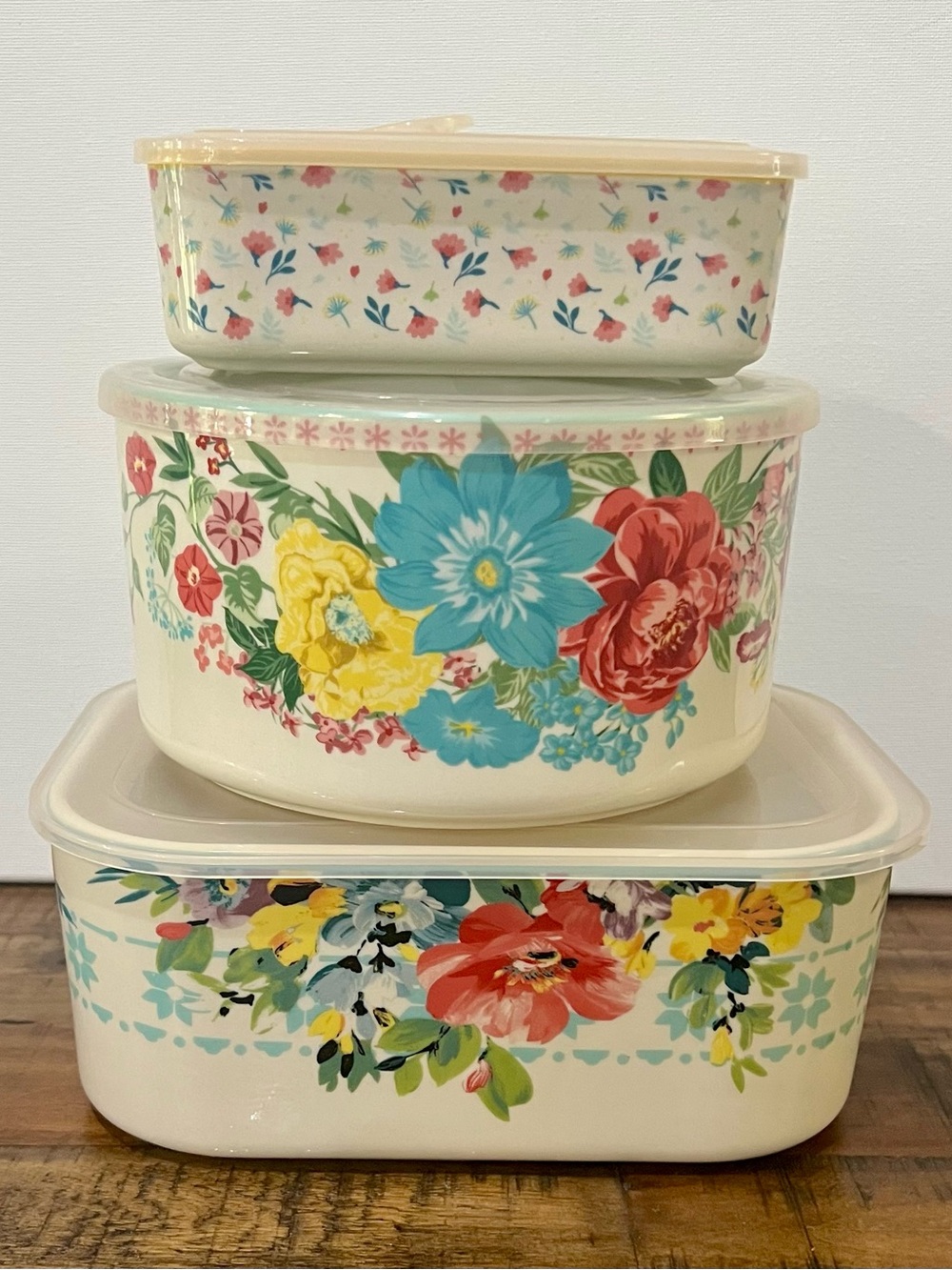 The Pioneer Woman Ceramic Nesting Storage Bowls - Multi Colored